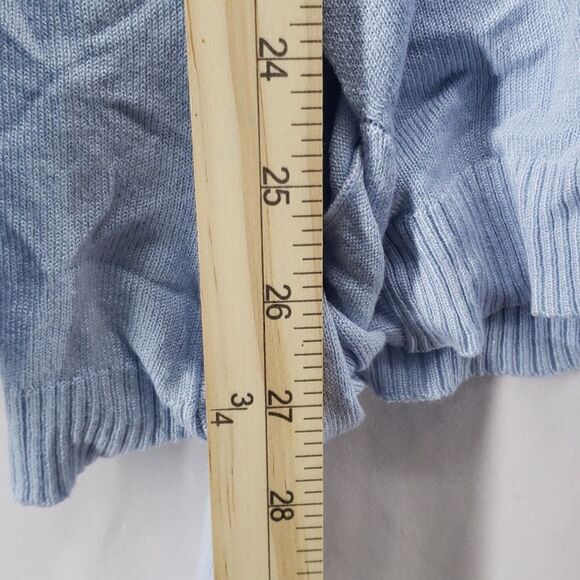 Willow Drive Womens Size L Dip-Dye Tie-Hem Knit Top blue (AM) - Picture 7 of 8